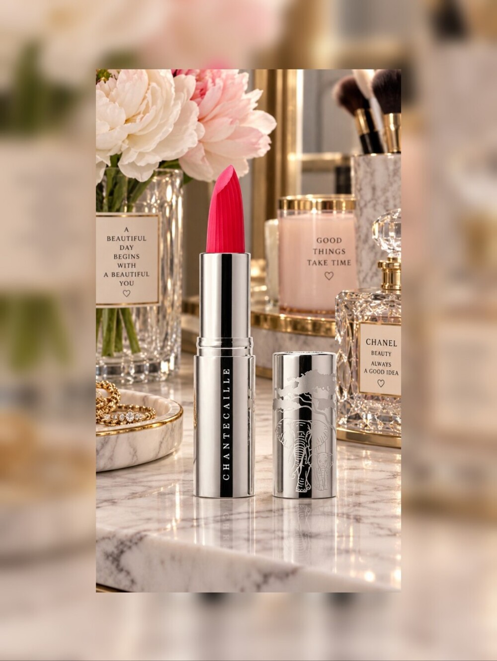 Chantecaille Lip Crème Cream Lipstick "Red Lily" New